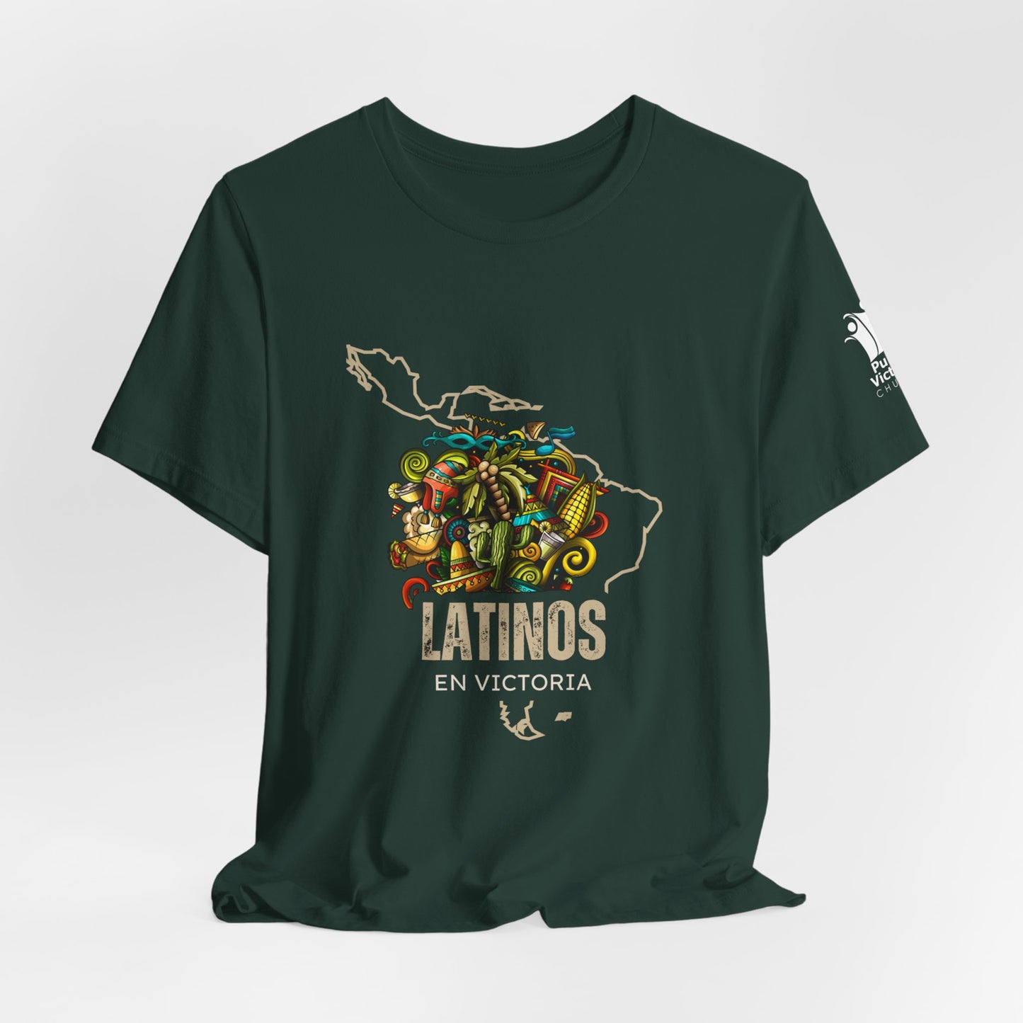 Latinos en Victoria Unisex Jersey Short Sleeve Tee