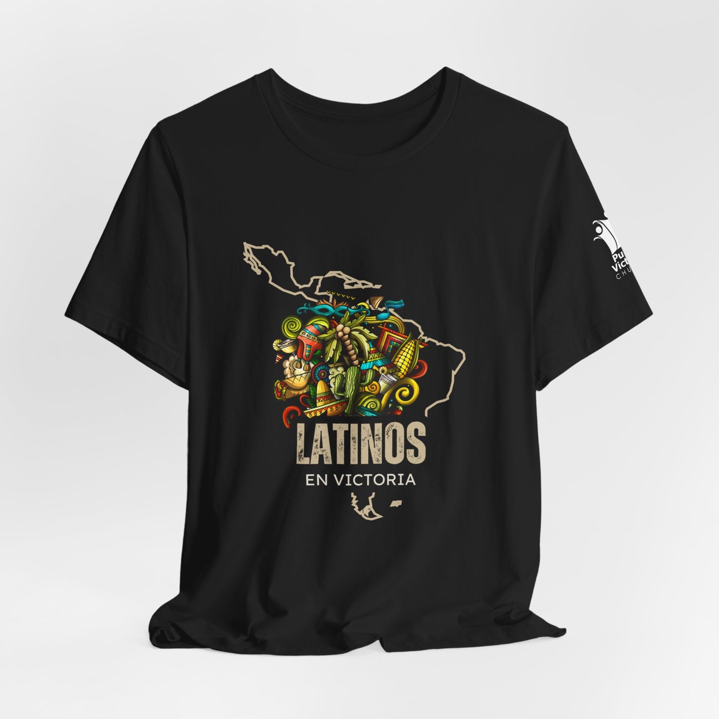 Latinos en Victoria Unisex Jersey Short Sleeve Tee